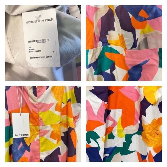 Walter Baker Hemali Midriff Cutout Dress In Citrus Canopy Size 10 - Picture 8 of 14